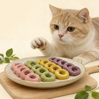 Friandises pour chats et aliments pour chiens en gros : Donuts lyophilisés pour animaux de compagnie, friandises et collations au poulet et aux fruits, délicieuses collations pour chats