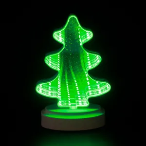 new products decorative christmas tree 3D led tunnel mirror light