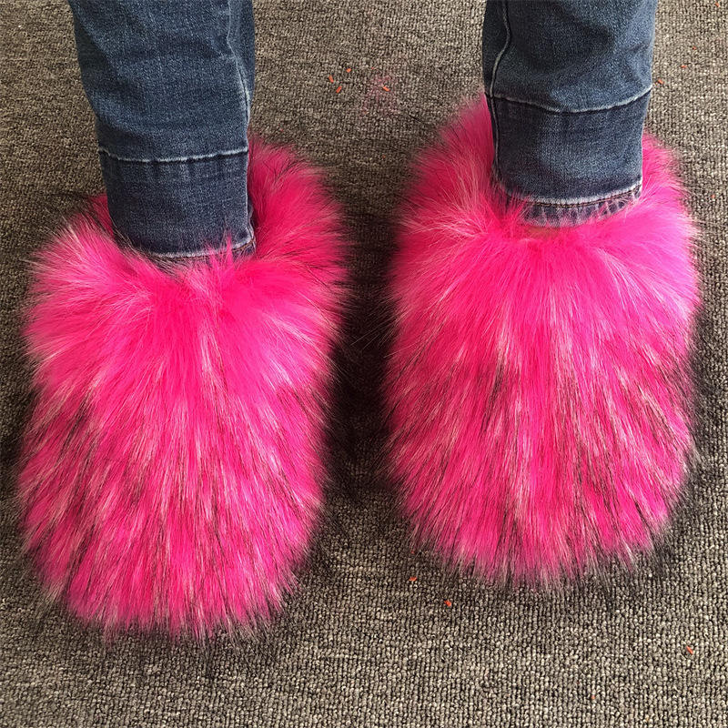 ขนแรคคูนเทียมสีชมพูกุหลาบ