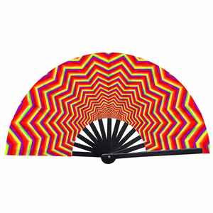 Abanico de mano grande plegable de bambú para Kung Fu, con efecto brillante y sonido de cricracc, con funda - Product Image 6