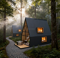 Villa préfabriquée moderne et portable, maison intelligente en kit, structure en acier léger, conception de mini-maison pour bureaux, salles de bains