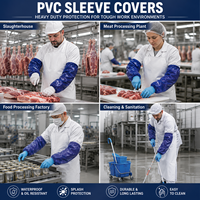 Manchons de protection robustes en PVC imperméable résistants à l'huile pour l'industrie agroalimentaire et l'abattage