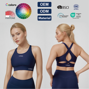 Damen Yoga-BH mit Cut-Out-Design und überkreuzten Rückenträgern für <span class=keywords><strong>OEM</strong></span> und ODM, legere Sportbekleidung mit bequemer Passform - Product Image 1