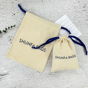 高級カスタム印刷ロゴ異なるサイズのツルショッピング靴ハンドバッグ服キャンバスパッキングコットンポーチ引き出しダストバッグ - Product Image 6