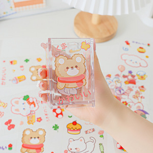 Cute Bunny Cartoon <b>Stickers</b> Transparent PVC <b>Waterproof</b> Journal Decoration <b>Stickers</b> For Home Use - Product Image 2