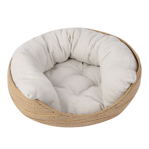 Simple Style Rattan Cat Nest Round Handmade Woven Pet <b>Bed</b> For Cat Home Use - Product Image 4