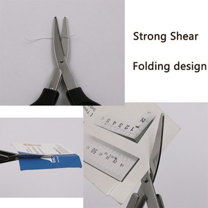 Mini Scissors Stainless Steel ABS Red Blue Portable Folding Home Office Use V Shaped Cutters - Product Image 4