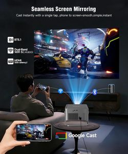 Proyector Inteligente LED HD, Proyector para 1000 a 1400 Pulgadas, Enfoque Automático, WiFi, Bluetooth, Android, Cine en Casa, Proyector Portátil - Product Image 6