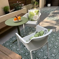 Ensemble bistrot d'extérieur 3 pièces : table ronde et chaises pour terrasse, jardin, balcon, cour