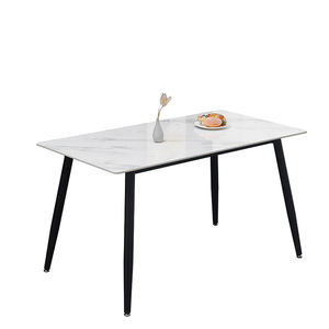 Meubles Jiening Nouvelle conception Style nordique Tables à manger en pierre frittée et métal avec chaises Table à manger moderne - Product Image 3