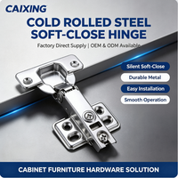 Charnière à amortissement en acier laminé à froid, fermeture silencieuse, testée 100 000 cycles, quincaillerie d'armoire, vente en gros
