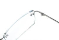 Lunettes carrées transparentes sans monture, verres optiques de marque, en titane, avec logo