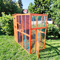 SDCH012 Catio pour chat en bois - Grande cage pour chat en bois massif, enclos pour animaux de compagnie avec plateformes de saut et niches pour la sieste