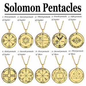 Myshape Pentacle <strong>Jupiter</strong> Seal Solomon <strong>Talisman</strong> Amulet Hexagram Stainless Steel Gold Plated Box Chain Necklaces Women Punk Style - Product Image 3