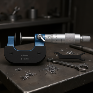 Micrómetro de Placa Fervi 0-25mm 0.01mm Herramienta de Medición de Precisión para Metalurgia - Product Image 3