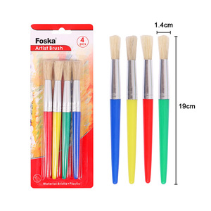 FOSKA – Lot de 4 pinceaux ronds pour aquarelle et <span class=keywords><strong>peinture</strong></span> à l'huile pour enfants, avec poils durables et manches ergonomiques, pour fournitures artistiques - Product Image 2