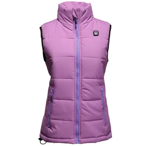 Gilet sans manches en cuir tricoté pour Femme, imperméable, utilitaire de course, batterie Usb, gilet chauffant, pour Homme et Femme