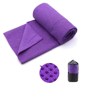 Полотенце из микрофибры, Нескользящие удобные фиолетовые коврики для йоги