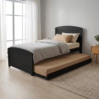 Cadre de lit gigogne simple/grand simple de conception européenne avec base coulissante fluide pour lit d'appoint, mobilier intelligent gain de place, blanc/noir
