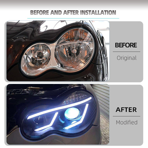 Gruppo Fari a LED Modificati per <span class=keywords><strong>Mercedes</strong></span>-Benz <span class=keywords><strong>Classe</strong></span> <span class=keywords><strong>C</strong></span> <span class=keywords><strong>W203</strong></span> C200 2000-2006, Luci Diurne e Indicatori di Direzione, Installazione Plug and Play - Product Image 3