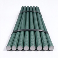 Barres d'armature déformées revêtues d'époxy HRB400 HRB500, barres d'armature anti-corrosion de 12 m pour la construction de ponts