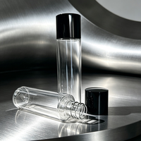 Bouteille en PET personnalisée à presser, 120-150 ml, emballage en plastique cylindrique, conteneur cosmétique avec bouchon à vis double couche, joint en PP