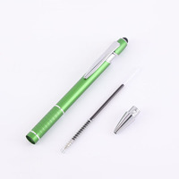 Stylo bille en aluminium multicolore 2 en 1, stylet métallique pour bureau