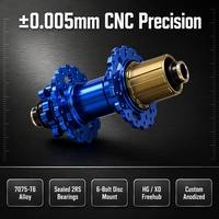 Juego de Bujes de Bicicleta CNC de Precisión Personalizados, 6 Tornillos, HG Freehub, Anodizados, para Bicicleta de Montaña y Carretera, Aluminio 7075-T6, Rodamientos Sellados, Fábrica OEM