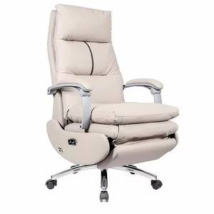 Sofá Reclinable de Oficina de Cuero de Primera Calidad, Silla Reclinable de Gravedad Cero de Lujo para Oficina Ejecutiva en Casa - Product Image 6