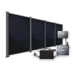 Clôture de confidentialité extérieure en bois WPC avec panneau solaire Clôture Système photovoltaïque combiné avec écrans de confidentialité Wpc - Product Image 6