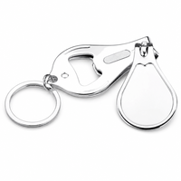Porte-clés multifonction en acier inoxydable, coupe-ongles, ouvre-bouteille, lime à ongles, porte-clés, outil multifonction de poche EDC, cadeaux personnalisés avec logo