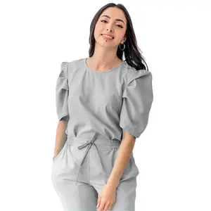 Conjunto de esfregador médico feminino, conjunto de armários para mulheres com zíper