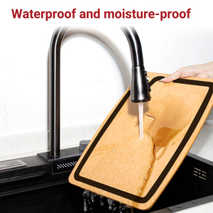 Tùy chỉnh sợi gỗ lớn Thớt nhà bếp dễ dàng làm sạch thớt không trượt Composite phục vụ hội đồng quản trị với nước trái cây rãnh - Product Image 5