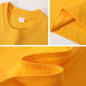 Design Factory Wholesale Men's T-Shirts 300G Pure Cotton Custom Logo Solid Color Half Short <b>Sleeved</b> Long Knitted T-Shirt - Product Image 3