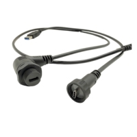 Conector hembra tipo C impermeable de ángulo recto a enchufe tipo USB 3.0A de ángulo recto para transmisión de datos de pantalla Lcd al aire libre