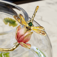 RORO gros décoration de la maison décoratif table émail art fleur de lotus grand verre pisciculture réservoir aquarium accessoires