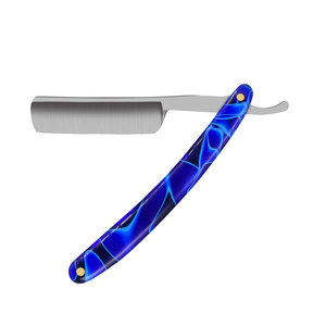 Navaja de Barbero Plegable de Acero Inoxidable con Mango Personalizado con Recubrimiento de Color, Herramienta de Afeitado de Una Sola Cuchilla para Cara y Cuerpo - Product Image 1