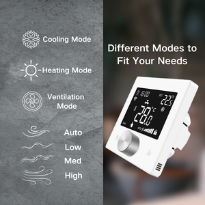 3-speed Fan Control AC Termostato para 2-pipe ou 4-pipe Sistema Central de Ar Condicionado Tuya WiFi Fan Coil Termostato - Product Image 4