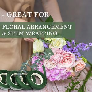 Juego de 30 Yardas de Cinta Floral con 3 Tonos Más Populares para Envolver Flores sin Costuras y Manualidades con Limpiapipas - Product Image 4