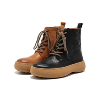 Bottines en daim vintage pour femmes, talon haut, lacets, semelle en caoutchouc pour l'hiver