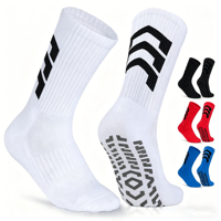 Chaussettes de football athlétiques antidérapantes avec logo personnalisé, chaussettes de football rembourrées, chaussettes de sport antidérapantes unisexes, chaussettes de sport avec grip