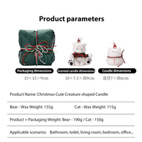 Neues Design Niedliche Tierförmige Aromatherapie-Duftkerzen Weihnachten Süße Bären- und Katzenförmige Duftkerzen aus Sojawachs Geschenkset