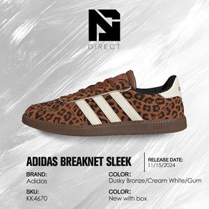Adidas Breaknet Sleek Leopard Dusky Bronze Zapatillas de skate para mujer con cordones y punta redonda estilo primavera - Product Image 6