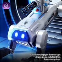 Chien robot électrique intelligent à commande tactile et programmable, avec effets lumineux et de danse, en plastique, pour usage intérieur et extérieur, 14+ ans