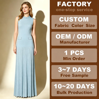 Nouvelle collection printemps : Ensemble perlé pour femme – Robe décontractée longue en maille à col rond et sans manches avec empiècements, ou veste courte
