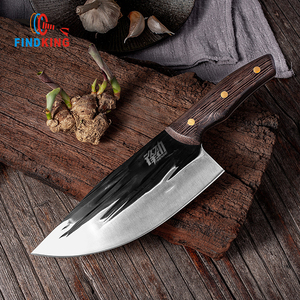 Couteaux de cuisine en acier à haute teneur en carbone forgé à lame pleine de 3 mm super tranchante, manche en bois de wengé, couteau de chef chinois, hachoir à viande - Product Image 1
