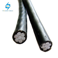 Câble ABC multibrins en aluminium XLPE basse tension 0,6/1 KV 2x16mm2 2x25mm2 35mm2, câble torsadé pour aérien