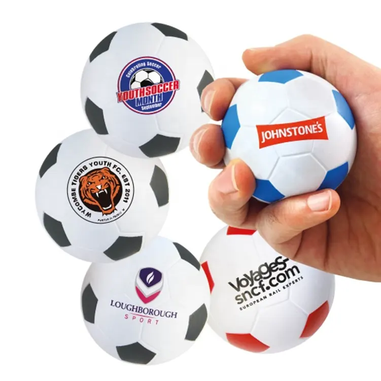 Wholesale White Black Soccer Stress Ball Squeeze Soccer Ball Stress Relief Football Related Gifts 6.3cm