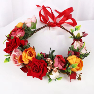 Nouvelle Mode Sennys Couronne de Fleurs Style Doux Rose Artificielle pour Mariée Décoration Capillaire Vente en Gros Fabricants - Product Image 5