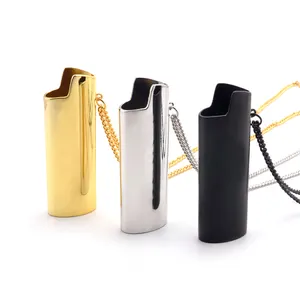 Fashion Custom Metal Lighter Sleeve Case Necklace With Brand Logo